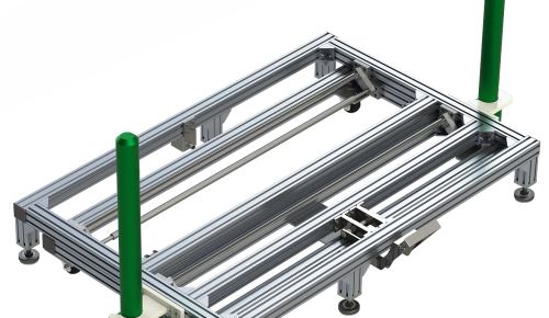 ライン替え後の位置決めの為に専用治具を取り付け